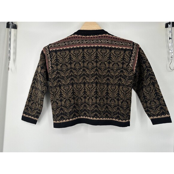 Vintage Norwear Wool Cardigan Sweater Made In Iceland Ornate Women’s Medium - Picture 3 of 6